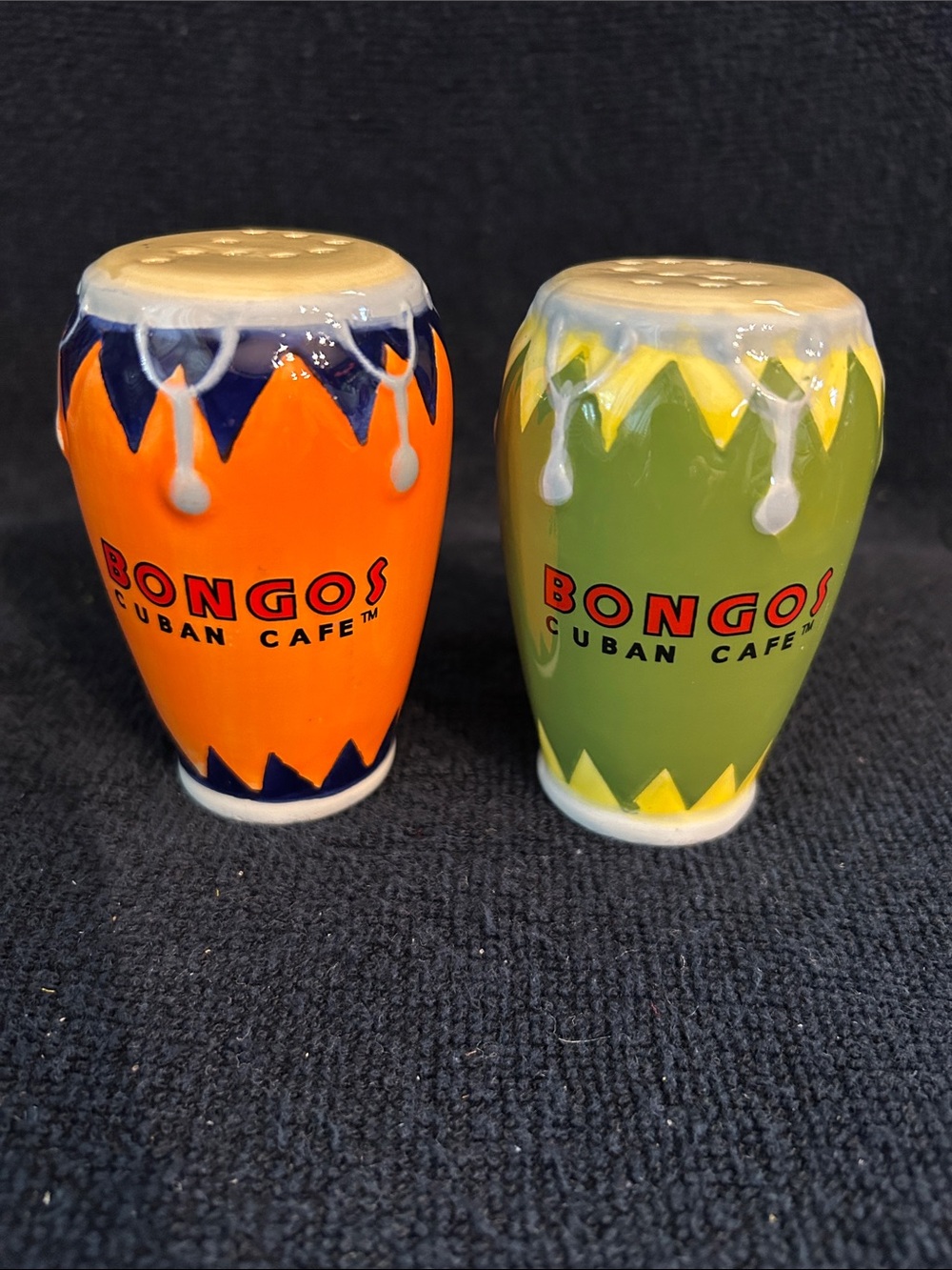 Bongos Cuban Cafe Ceramic Bongo Salt & Pepper Shakers Disney Springs Orlando